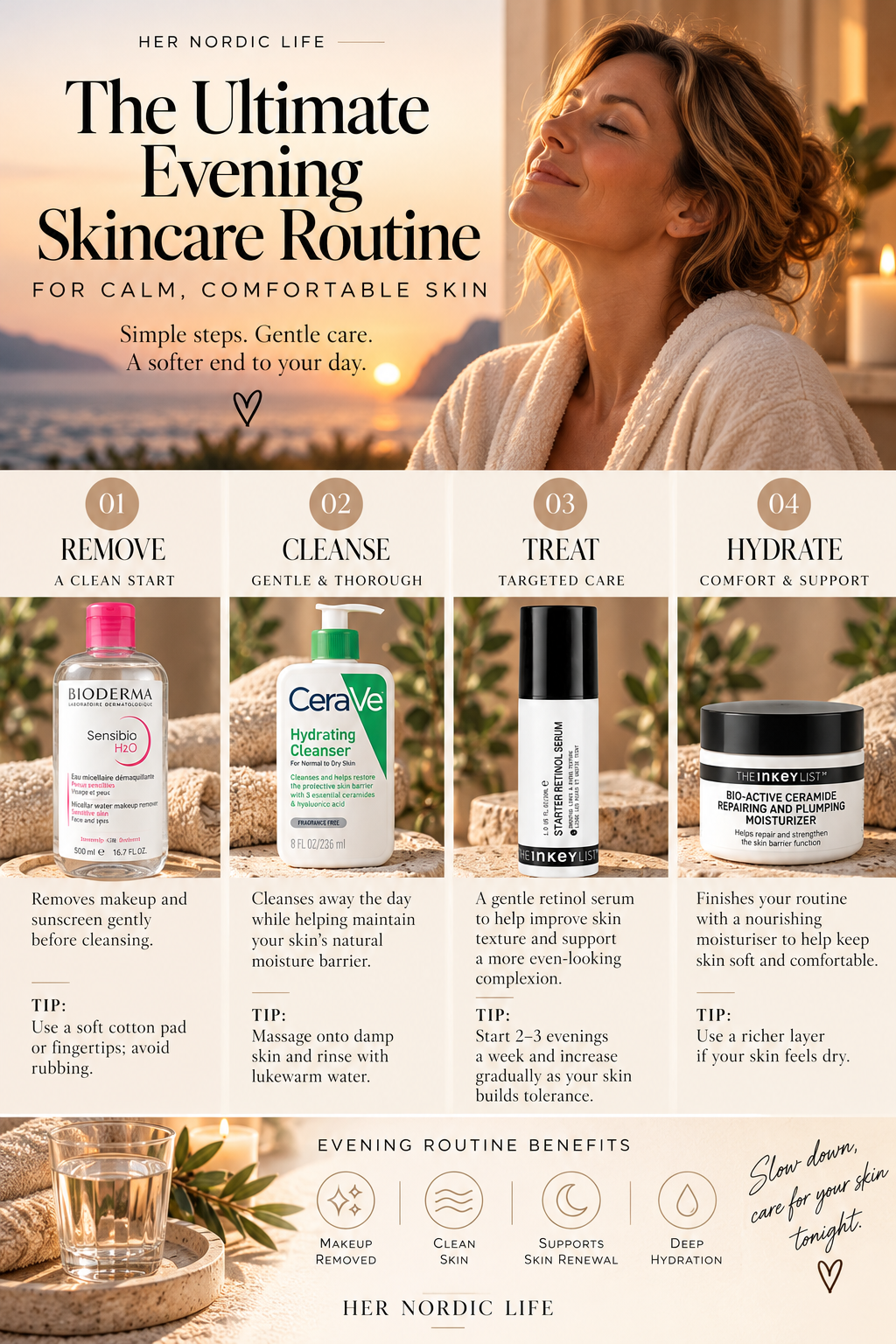 The Ultimate Evening Skincare Routine — HER NORDIC LIFE guide